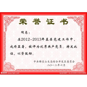 荣誉证书六